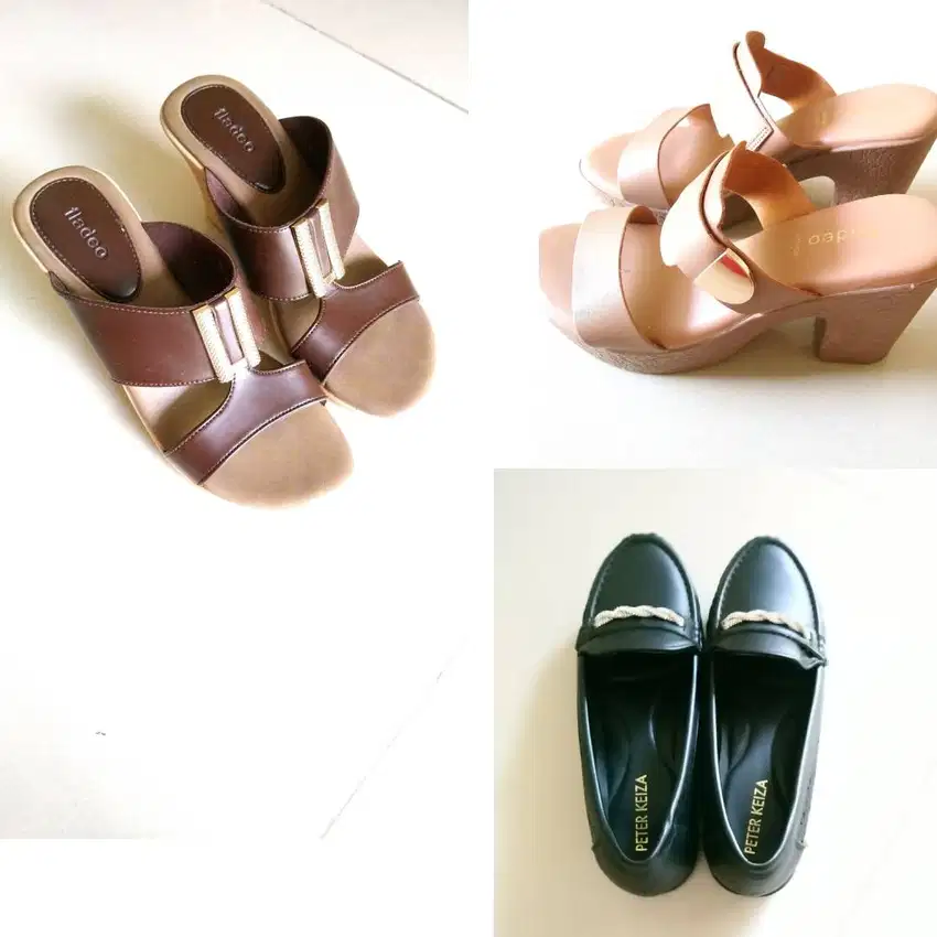 3 Sepatu cewek,sepatu wanita, sepatu sandal,sandal hak, wedges, heels