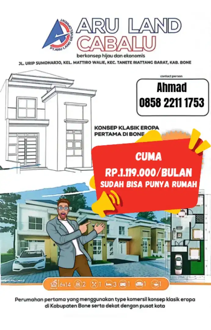 Cuma Rp.1.119.000/Bulan sudah bisa punya rumah nyaman dan srategis