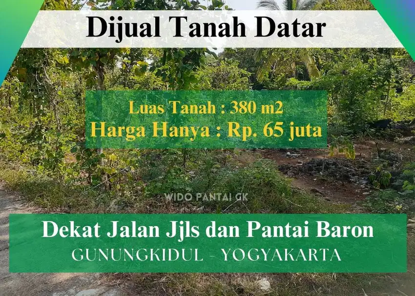 Dijual Tanah Pantai Dekat JJLs Dan Dekat Pantai Baron Yogyakarta