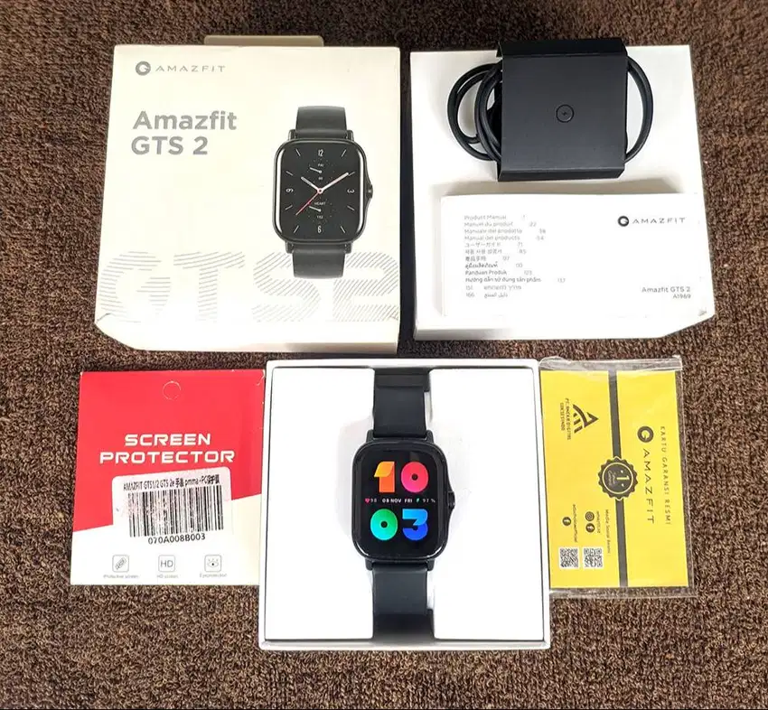 Amazfit GTS 2 Black GPS fullset mulus Ex garansi resmi