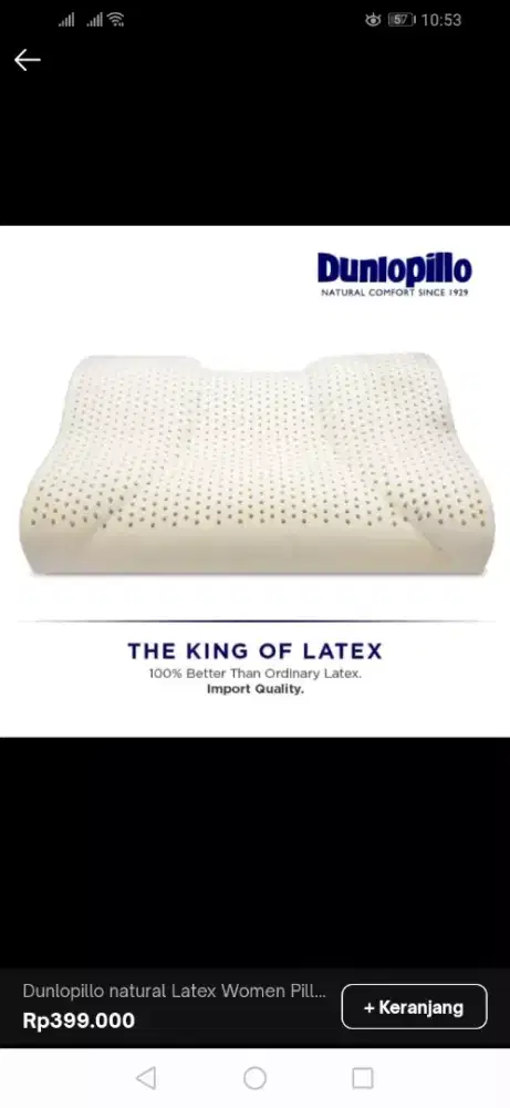 Bantal Latex Dunlopillo