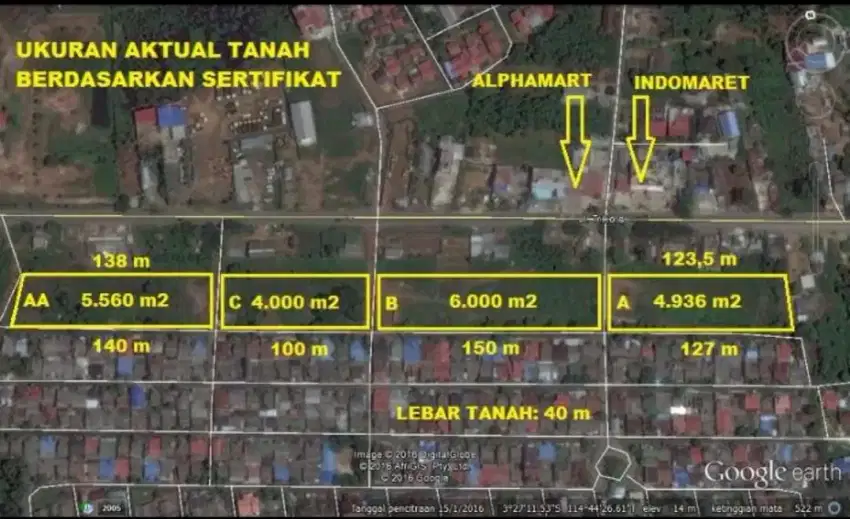 TANAH PINGGIR JALAN TRIKORA