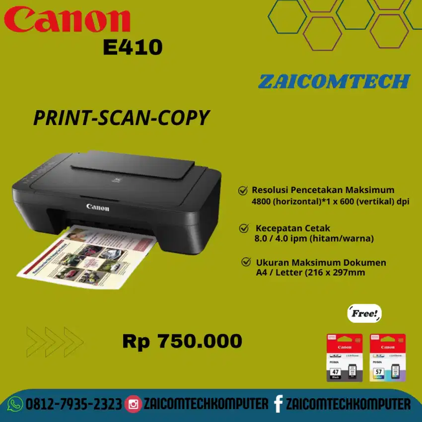 PRINTER CANON E410 (PRINT/SCAN/COPY)