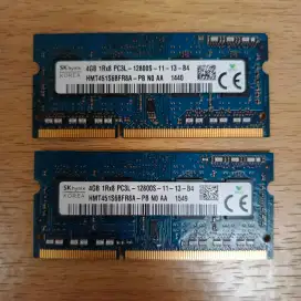 SoDimm DDR3L 8gb (2x4) PC12800 Hynix ori