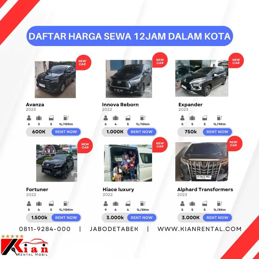 Sewa Mobil Murah Rental Avanza Innova Fortuner Hiace Alphard Zenix