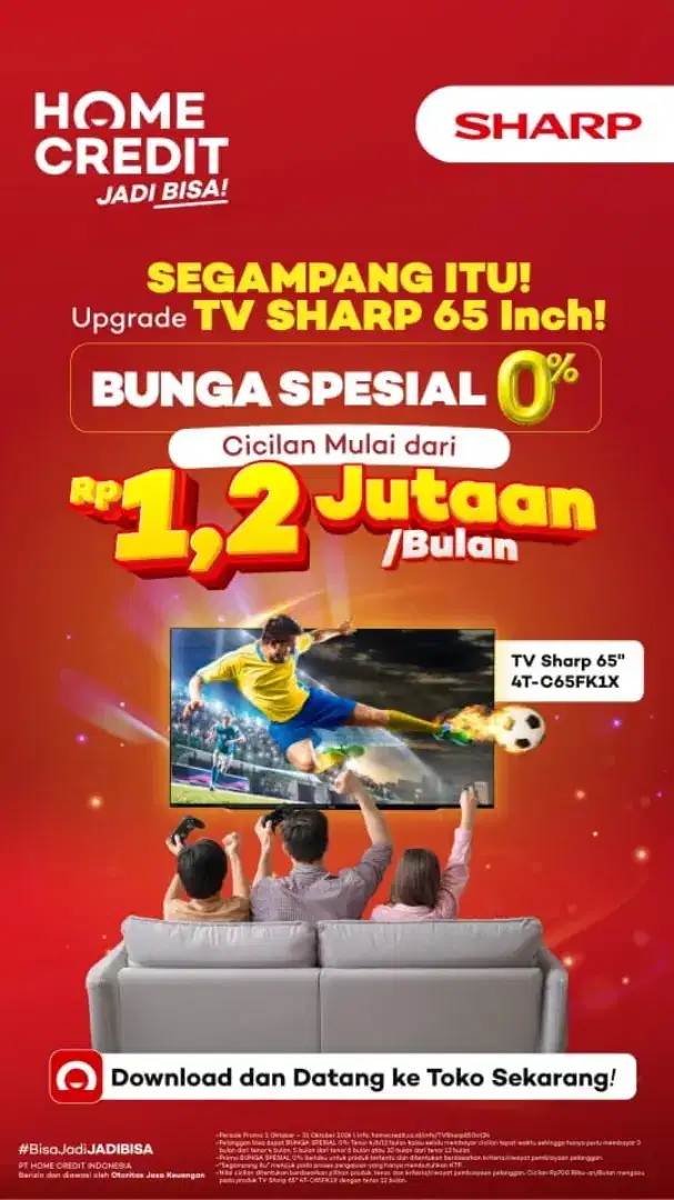 seGampang Itu bawa pulang Smart TV Sharp pakai home credit cicilan 0%