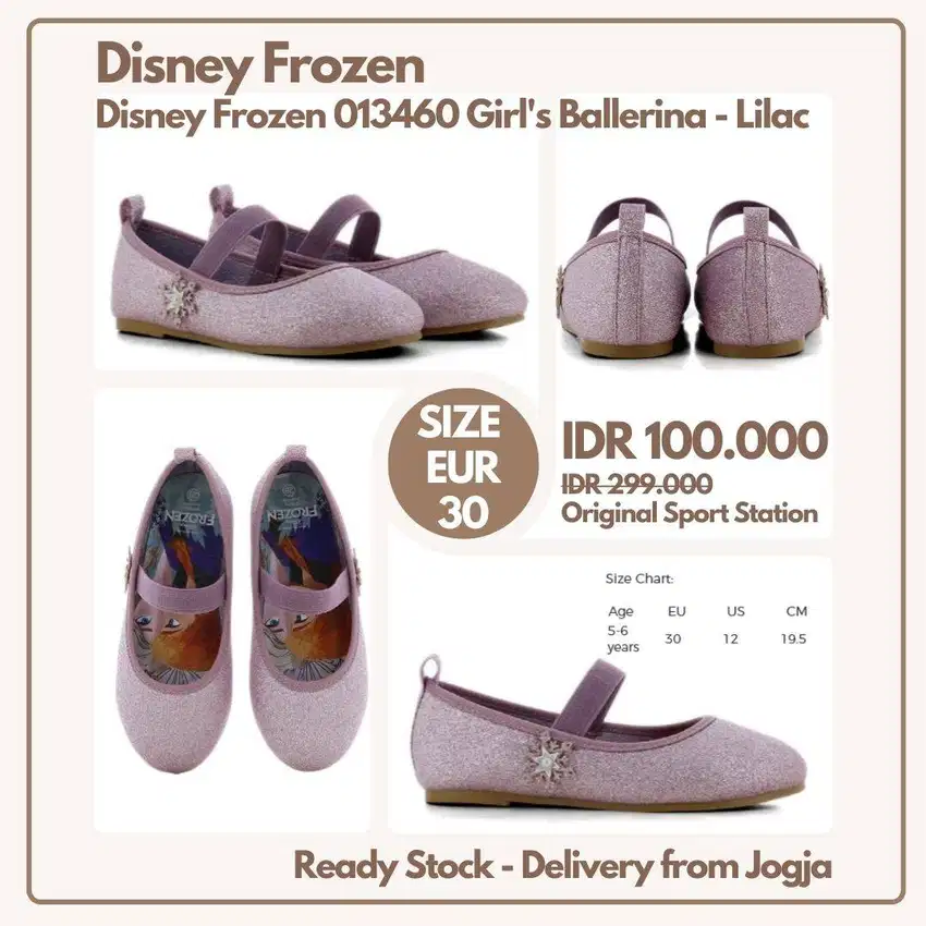 Sneaker Anak Perempuan Disney Frozen 013460 Girl's Ballerina -Lilac Si