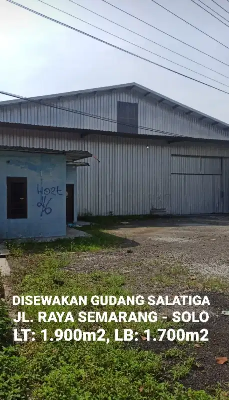 DISEWAKAN GUDANG DI SALATIGA
Pinggir Jalan Raya Semarang-Solo