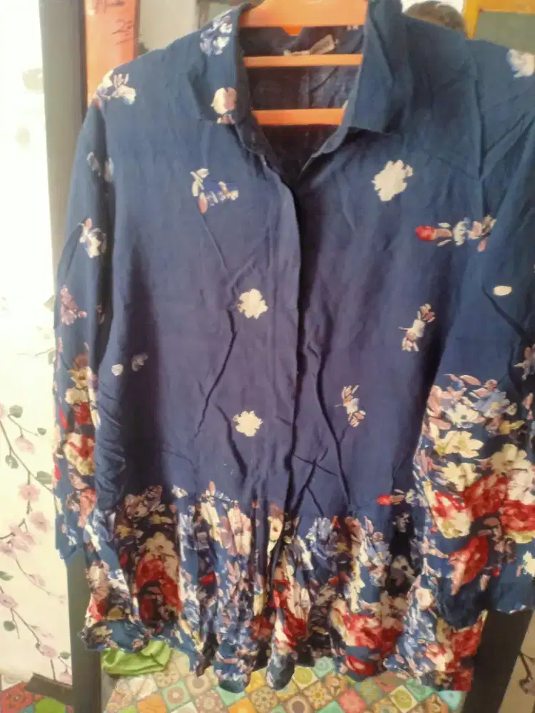 Atasan batik bahan katun halus UK XL