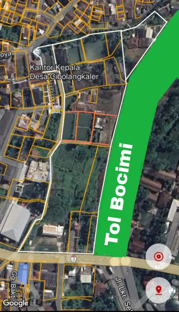 Dijual lahan Komersil samping Exit Gate Toll Bocimi Cibolang