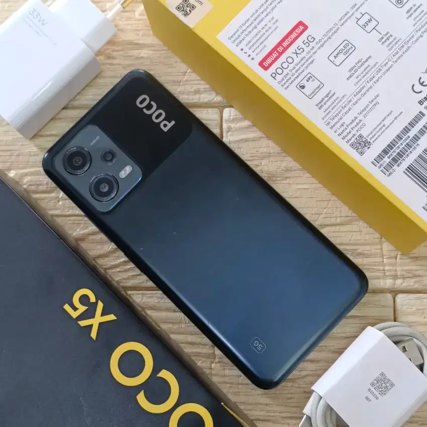 POCO X5 5G 8/256 GB Black [ Fullset ] Garansi Resmi Aktif