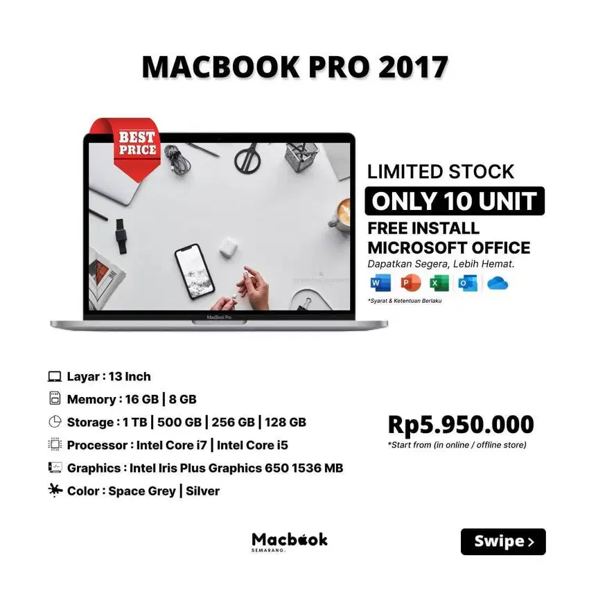 MacBook Pro 2017 RAM 8/Storage 128 GB i5