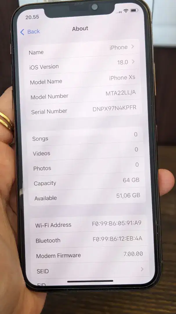 Iphone XS 64gb imei seumur hidup