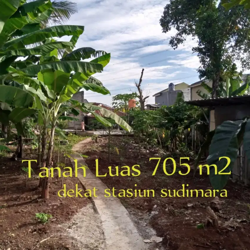 Tanah kolam Luas 700m dijual murah dekat stasiun Sudimara