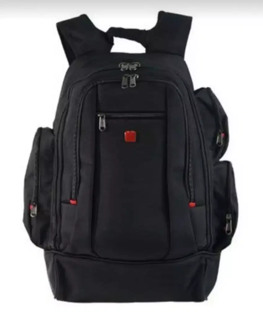 Tas Ransel Polo Original Adventure Black Multipocket Baru