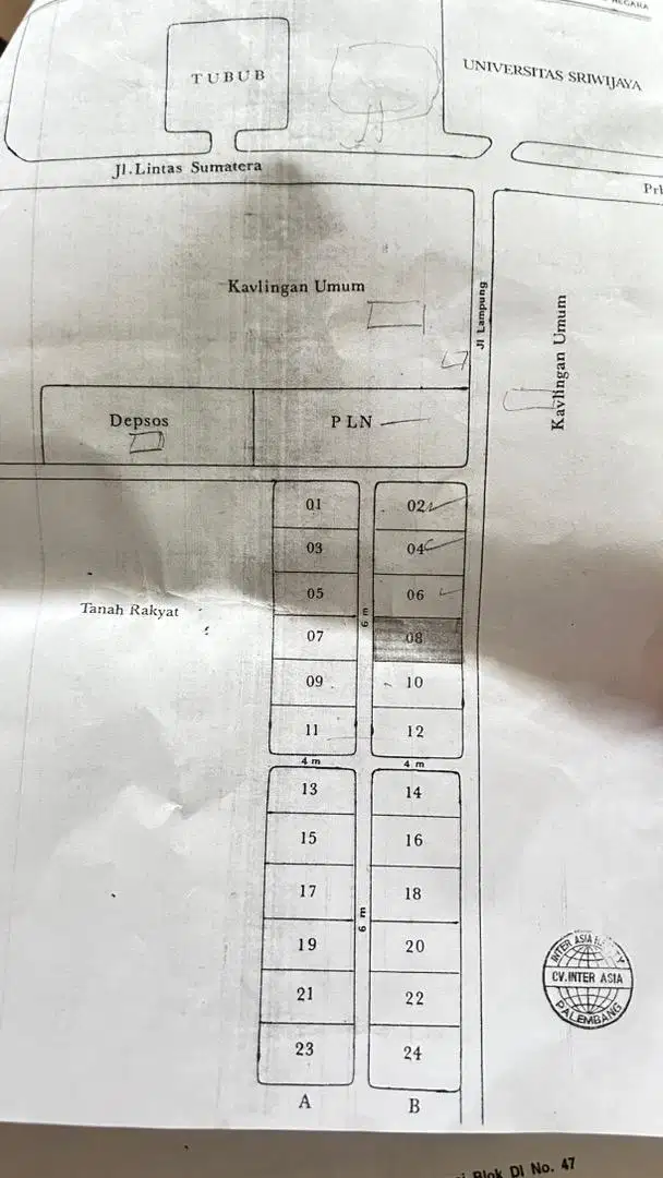 Jual Tanah SHM Indralaya Dekat dengan UNSRI Indralaya