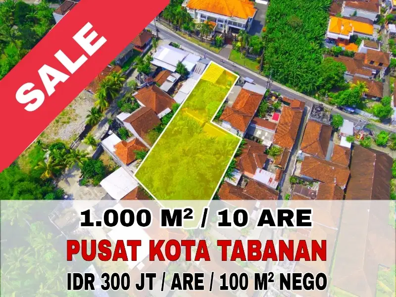 PUSAT KOTA TABANAN - Dijual tanah cocok untuk rumah, kost & usaha