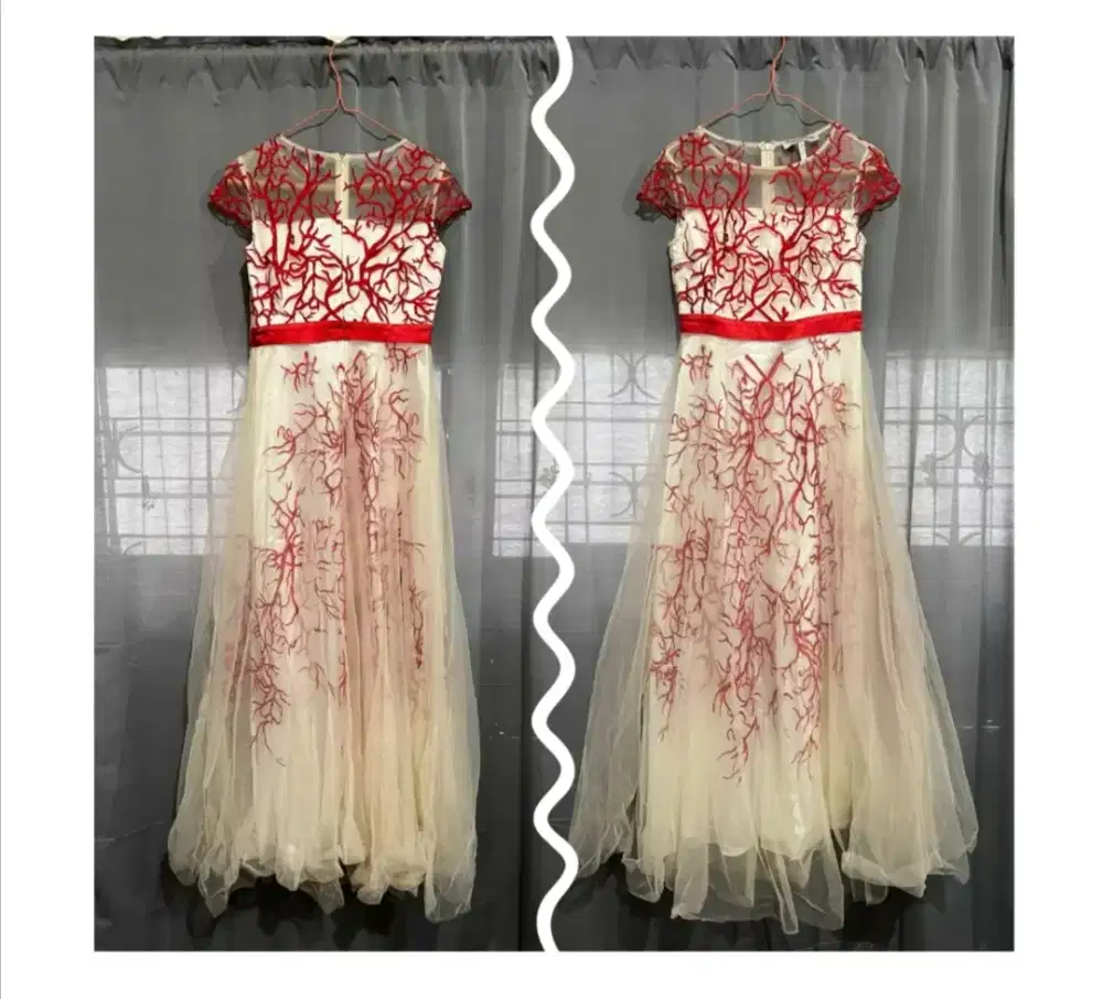 Preloved Baju Pesta Lbr pinggang 72 cm, Lbr dada 92 cm, Panjang 150 cm