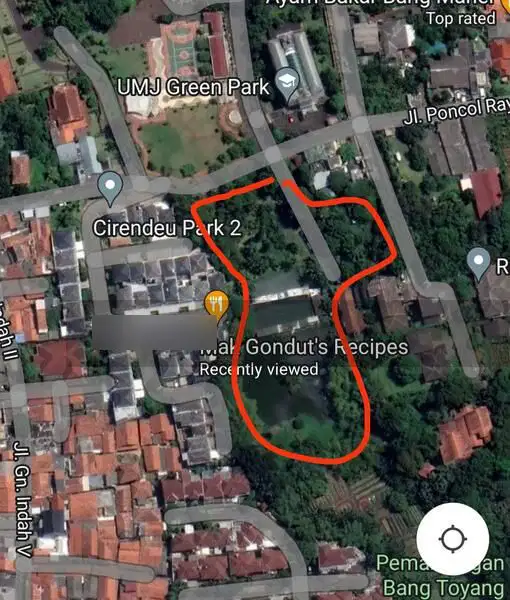 Dijual tanah bonus pemancingan di Cirendeu Ciputat Tangerang Selatan