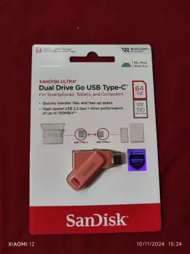 SANDISK FLASHDISK DUAL DRIVE GO USB Type C 64Gb 150Mb peach Ori