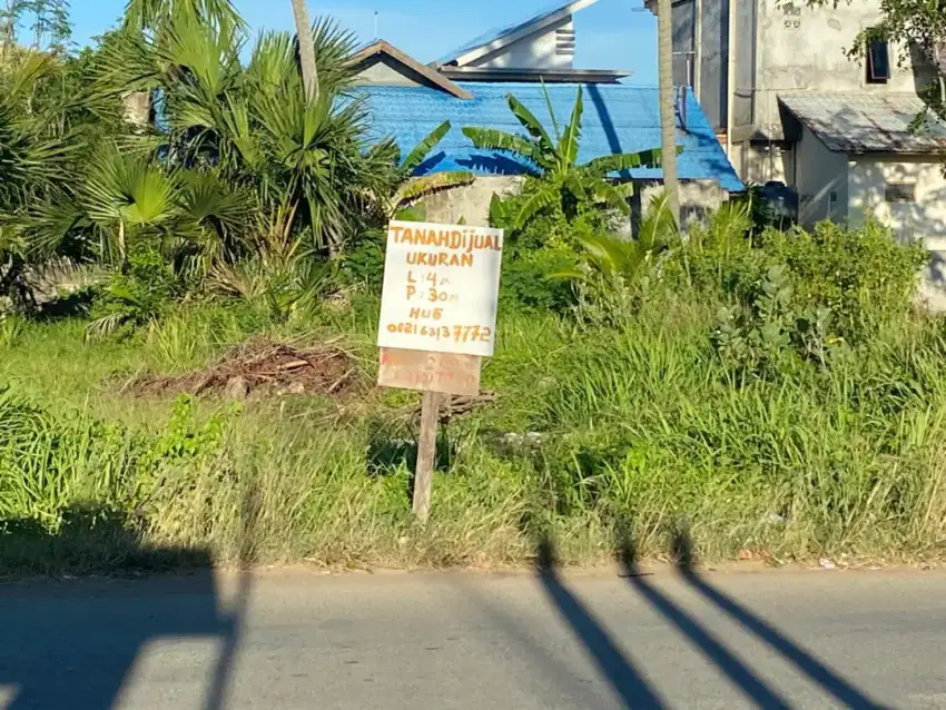 tanah samping jalan besar di jual daerah tungkob Darussalam