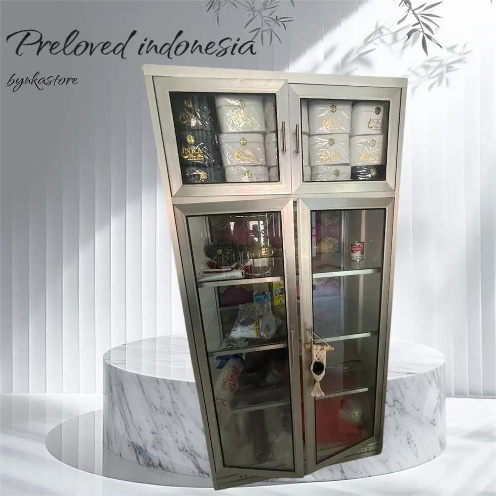 Lemari aluminium 2 tingkat