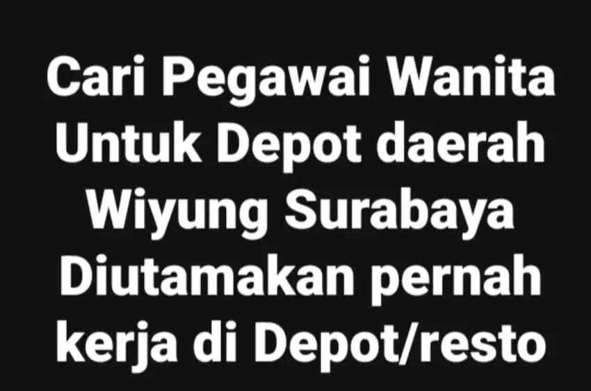 Pegawai Wanita untuk depot