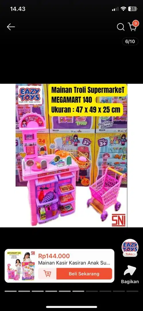 Mainan supermarket trolli