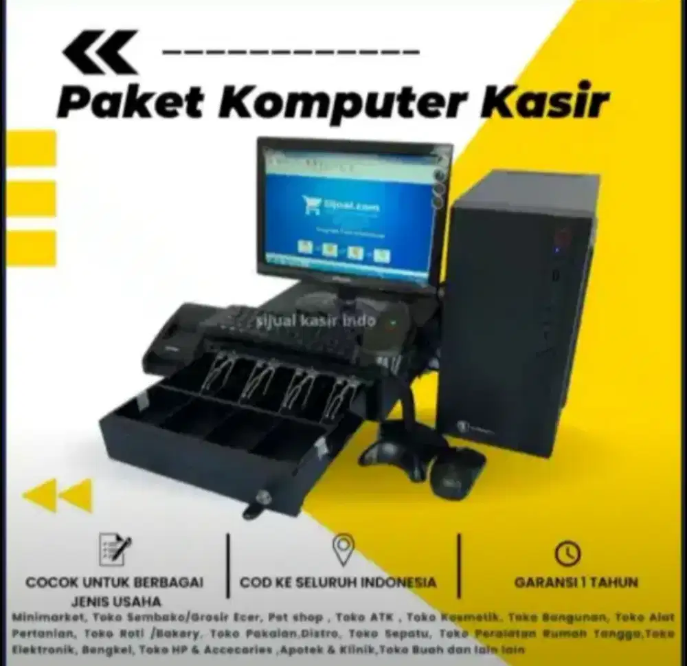 PAKET KOMPUTER KASIR RETAIL GROSIR LENGKAP SIAP PAKAI TERMURAH