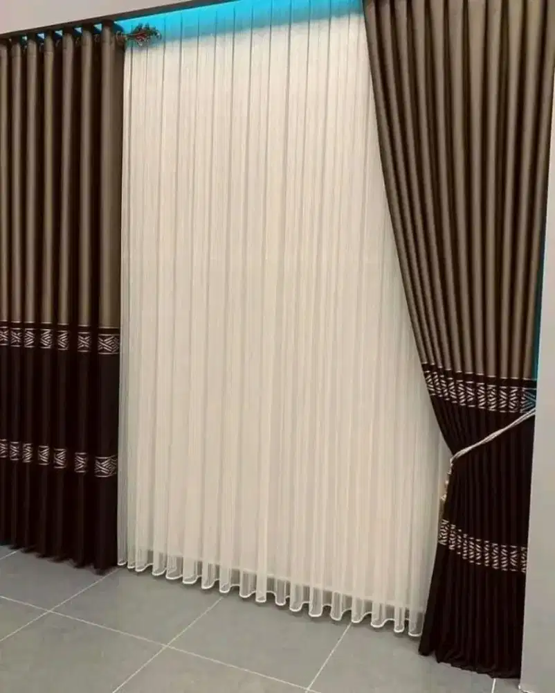 Jual gordyn gorden tirai vertikal roll blind jasa wallpaper dinding vi