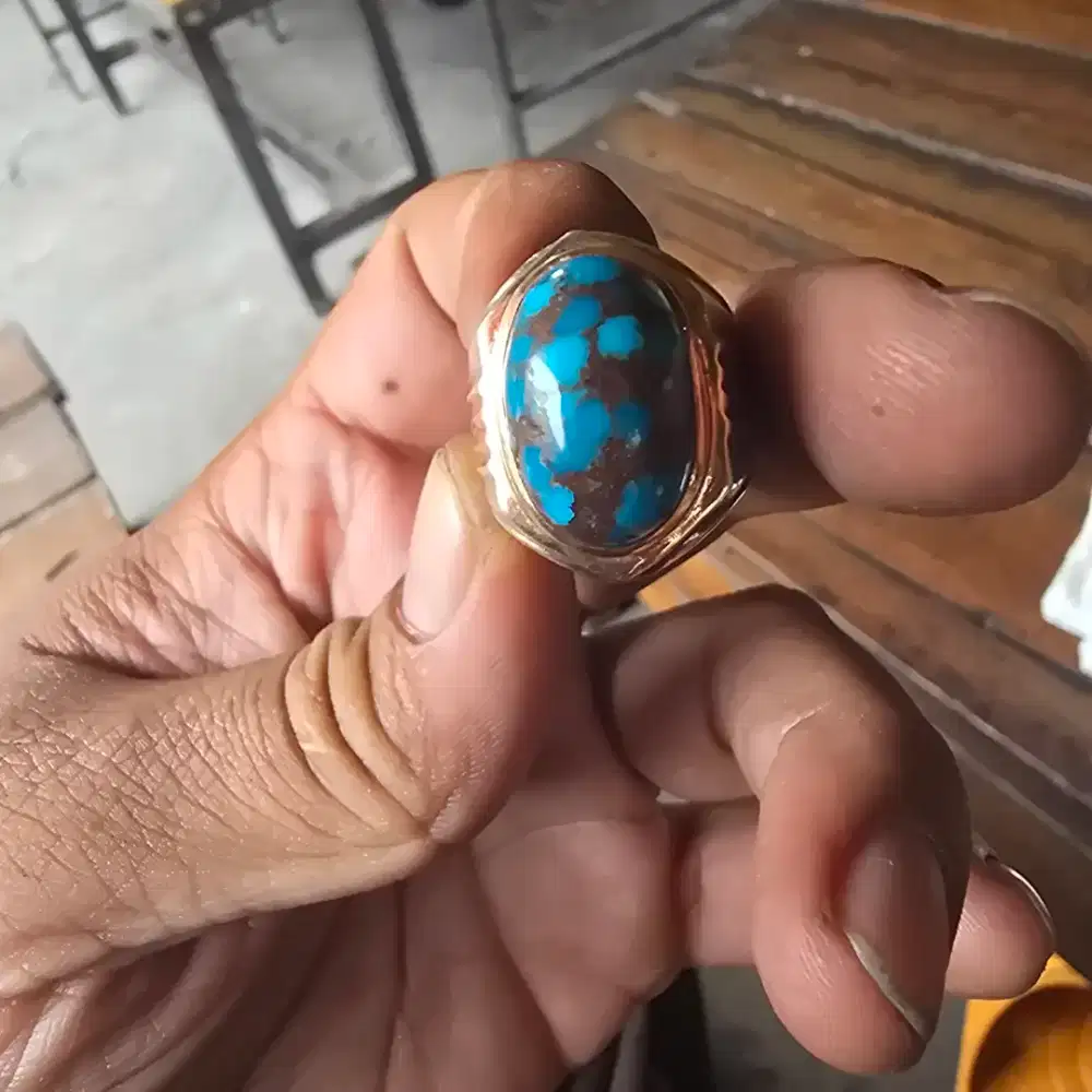 Cincin perak batu pirus