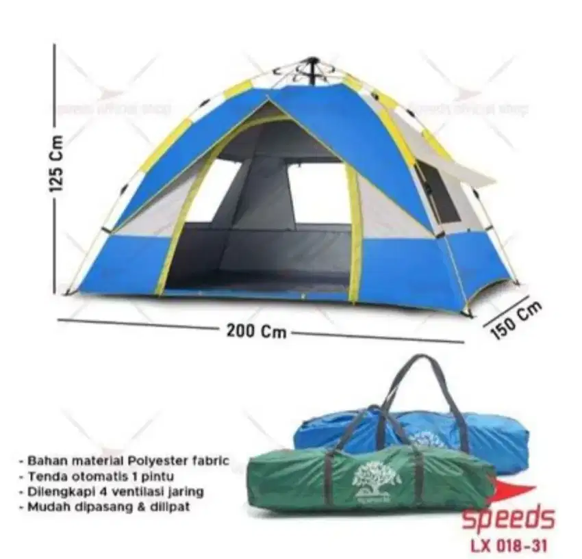 TENDA SPEEDS 1 PINTU 018-31 (KAPASITAS 3 ORANG)