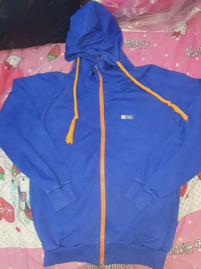 Jaket Hoodie Zipper Biru - Size.M