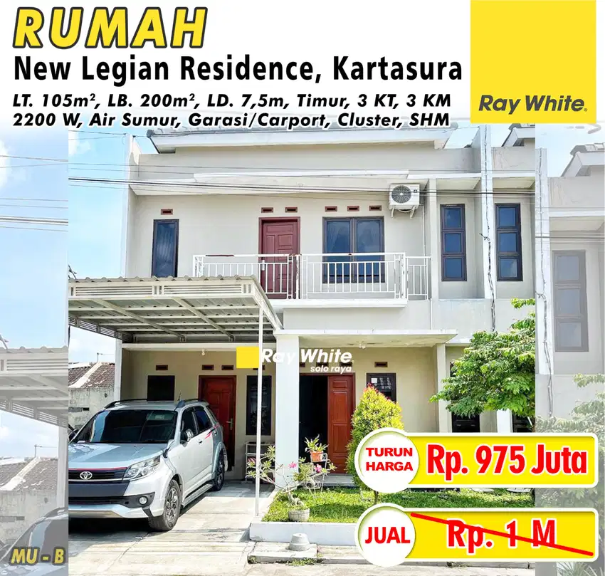 Rumah Cluster 2 Lantai Siap Huni New Legian Residence Kartosuro