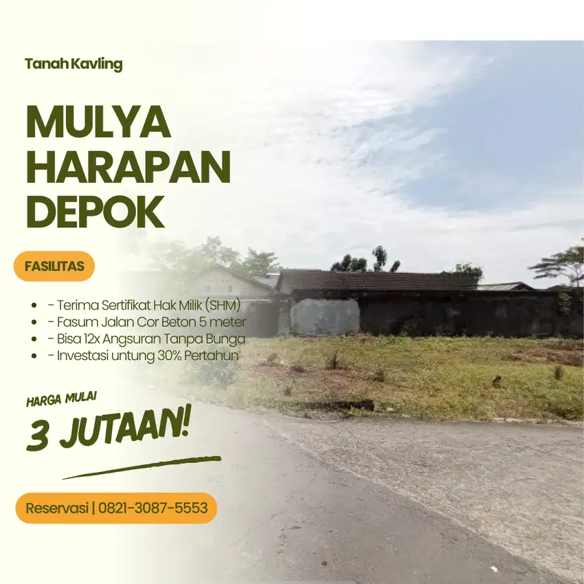 JUAL TANAH KAVLING Murah Dekat Alun-Alun Kota Depok: SHM Gratis