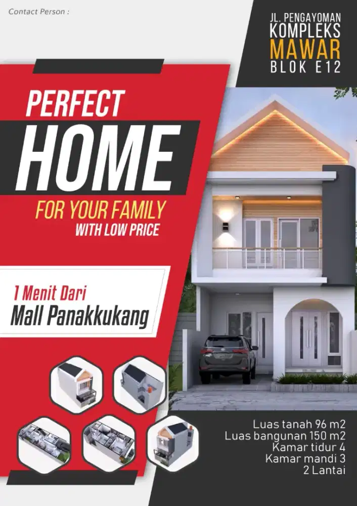 Jual rumah baru tengah kota, pengayoman, 1 menit dari Mall Panakkukang