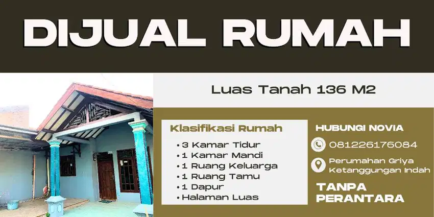 Jual Rumah di Perumahan Griya Ketanggungan Indah