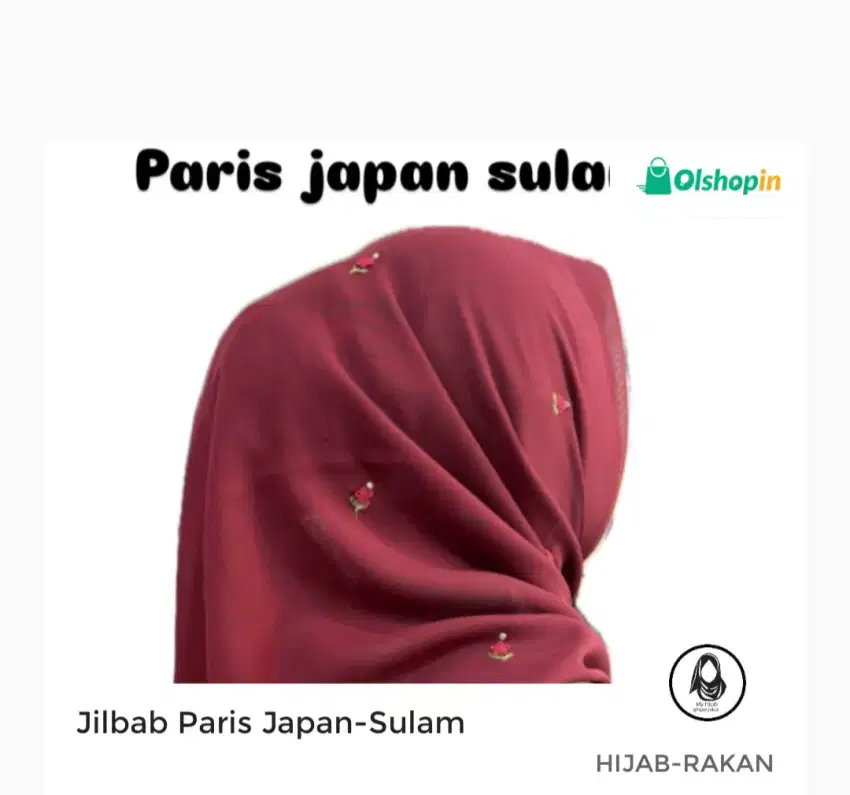 Jilbab Paris japan sulam