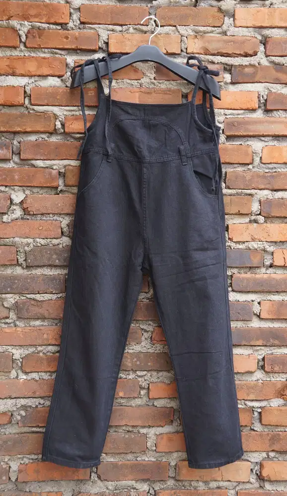 Ready Overall Hitam | Jumpsuit Wanita | Baju Kodok