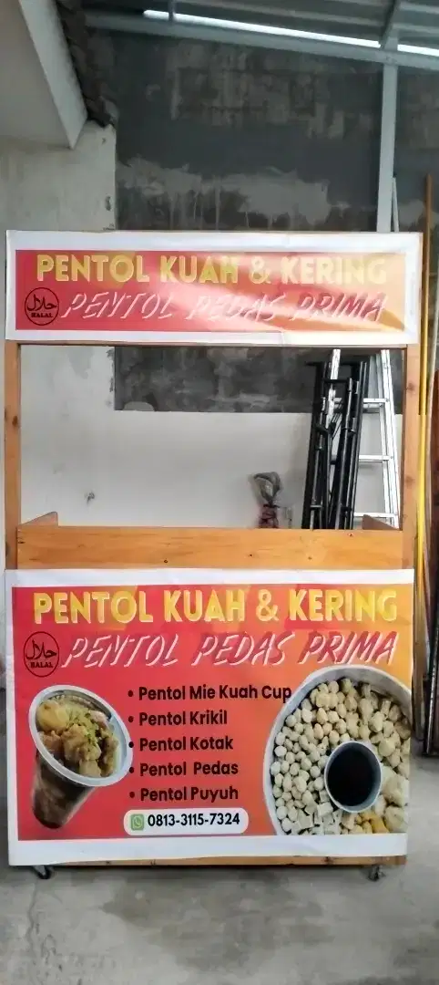 Rombong Gerobak Kayu Roda