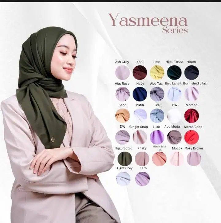 Kerudung Polos Segi Empat YASMEENA Voal Sonic – Nyaman, Adem, dan Mu