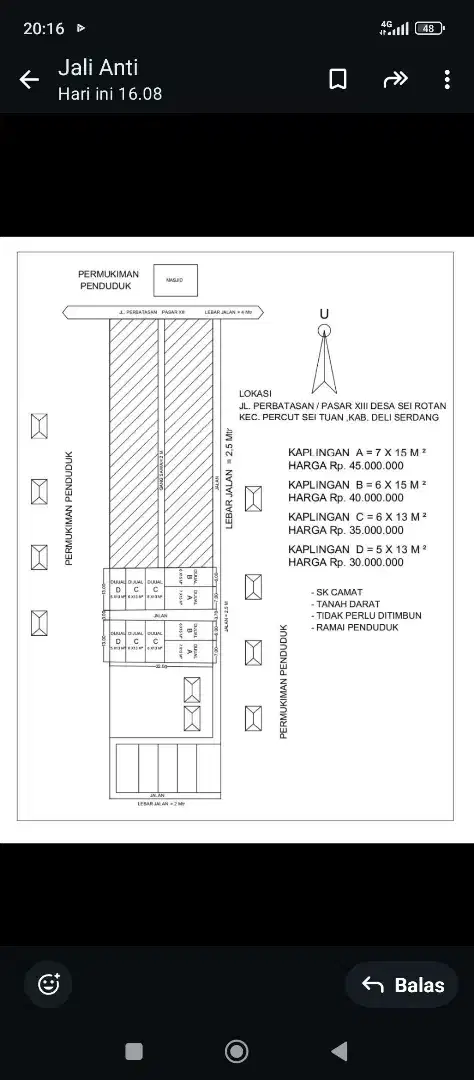 Dijual tanah kaplingan 7x15