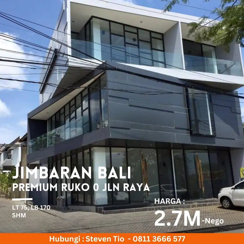 FOR SALE PREMIUM RUKO di nol jalan Raya Uluwatu, Jimbaran Bali