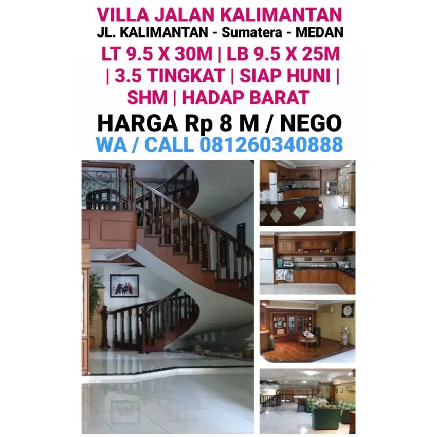 DI JUAL 1 UNIT VILLA LUX SIAP HUNI DI JALAN KALIMANTAN