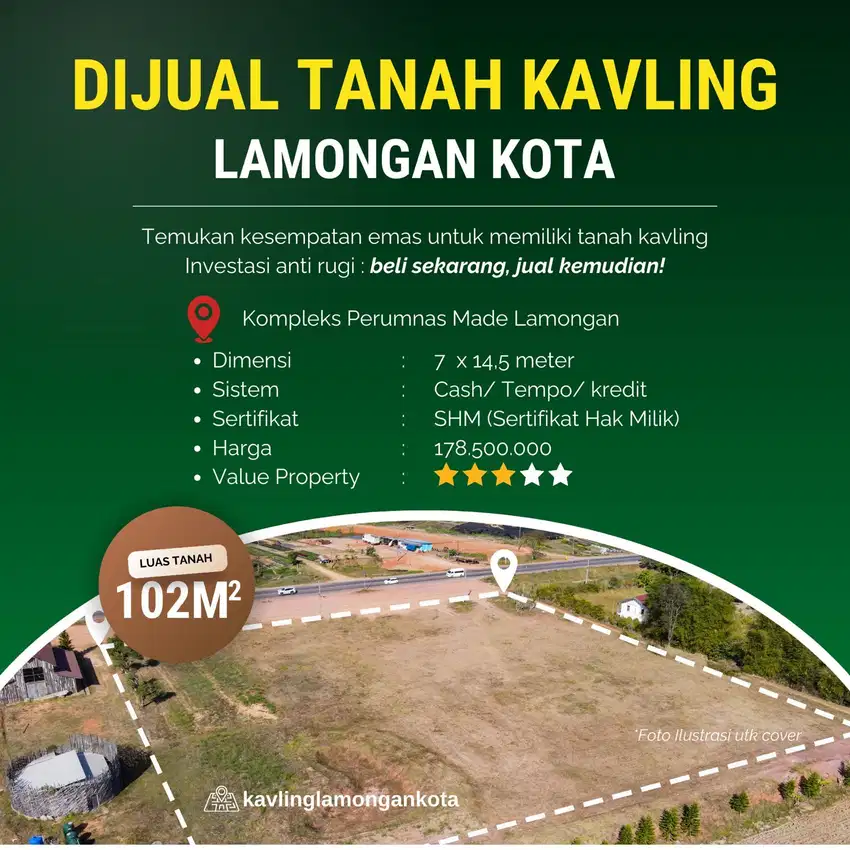 Investasi Kavling Murah di Lamongan Kota, Pembayaran Fleksibel Hingga