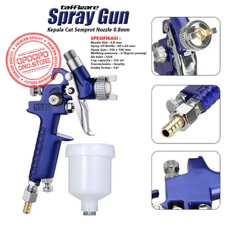 Spray Gun (Spet Cat Semprot) Ukuran Nozzle Size 0.8mm - Taffware