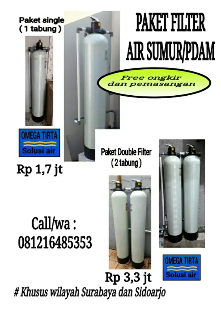 Paket filter air sumur / pdam