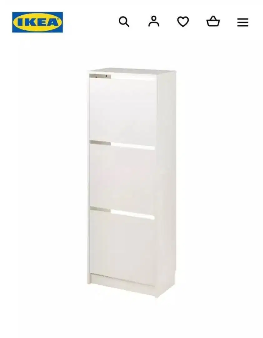 RAK SEPATU BISSA SHOE CABINET 3 COMPARTMENTS/ 3 SUSUN (WHITE)- IKEA