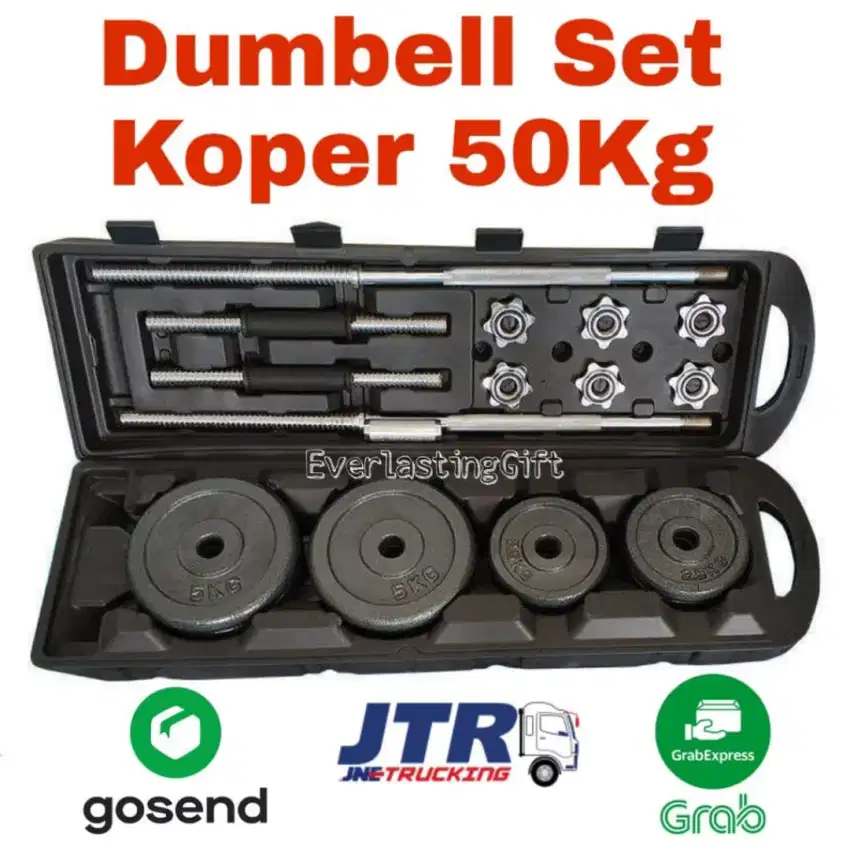 Barbell/Dumbell set box 50kg Black Chrome