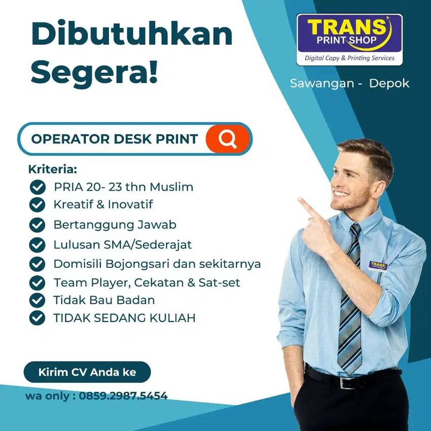 LOWONGAN DESK PRINT PERCETAKAN